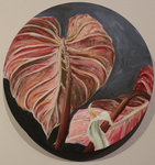 Plant Study in Oil (Philodendron Verrucosum Abaxial) by Mary Kate Dilamarter