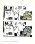 Uncaptioned cartoon about Title IX by Bill Sanders and Department of Library Special Collections