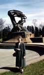 Evelyn Thurman in Warsaw, Poland with Chopin Statue (SC 2834) by Manuscripts & Folklife Archives and Mary Evelyn Thurman