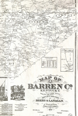 18" x 24" 1879 Map of Barren County Kentucky