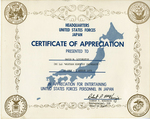 Gemini 79 Certificate of Appreciation by U.S. Forces Japan