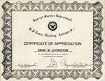 Gemini 14 Certificate of Appreciation by U.S. Navy