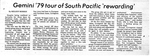 Gemini '79 Tour of South Pacific Rewarding