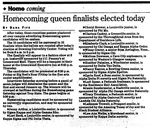 Homecoming Queen Finalists Elected Today