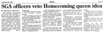 SGA Officers Veto Homecoming Queen Idea by Mitchell Quarles