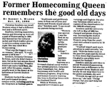 Former Homecoming Queen Remembers the Good Old Days