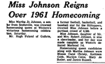 Miss Johnson Reigns Over 1961 Homecoming by WKU College Heights Herald