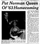 Pat Norman Queen of '63 Homecoming by WKU College Heights Herald