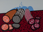 Three Sausages by Patrick Caulfield, artist and Kentucky Museum