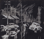 Rain in the City by Malcolm Arnett (b.1905-1992), artist and Kentucky Museum