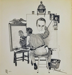 Triple Self Portrait by Norman Rockwell, artist and Kentucky Museum