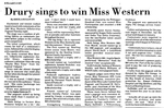 Drury Sings to Win Miss Western by Sheila Sullivan