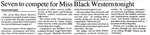 Seven to Compete for Miss Black Western Tonight