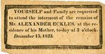 Alexander Eckles Funeral Notice by Kentucky Library Research Collections