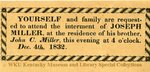 Joseph Miller Funeral Notice by Kentucky Library Research Collections