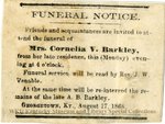 Mrs. Cornelia V. Barkley Funeral Notice by Kentucky Library Research Collection