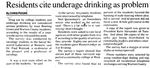 Residents Cite Underage Drinking as Problem by Chris Poore
