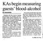 KAs Begin Measuring Guests' Blood-Alcohol by Lynn Hoppes