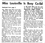 Miss Louisville Is Busy Co-Ed by Frances Nelson