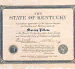 World War I Certificate of Gratitude and Sympathy by Kentucky Governor's Office