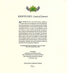 Kentucky: Land of Contrast by Thomas D. Clark