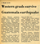 Western Grads Survive Guatemala Earthquake by WKU College Heights Herald