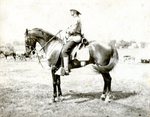Uniformed solider astride his horse (MSS 31 B3 F8 #18a)